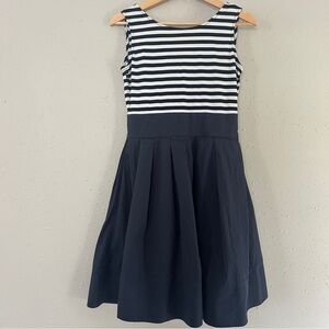 Sara Campbell Navy and White Striped Casual Dress Stretch Comfy Nautical 2
